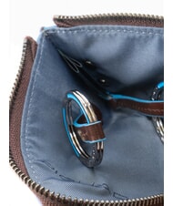 PIQUADRO BLUE SQUARE Estuche de cuero para llaves CAOBA - Llaveros - 3