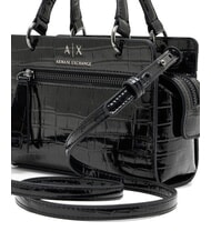 ARMANI EXCHANGE A|X CROCO Micro bolso de mano, con bandolera negro - Bolsos Mujer - 4