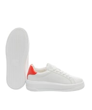 LOVE MOSCHINO ECLIPSE 50 Zapatillas de cuero blanco/rojo - Zapatos Mujer - 5