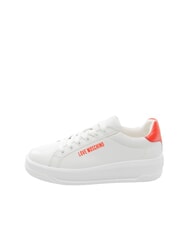 LOVE MOSCHINO ECLIPSE 50 Zapatillas de cuero blanco/rojo - Zapatos Mujer - 2