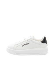 LOVE MOSCHINO ECLIPSE 50 Zapatillas de cuero blanco negro - Zapatos Mujer - 2