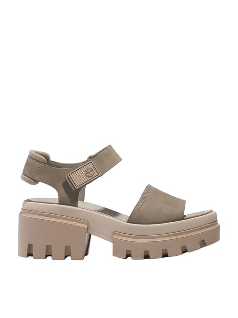 EVERLEIGH sandalias de cuero nubuck color topo claro - Zapatos Mujer