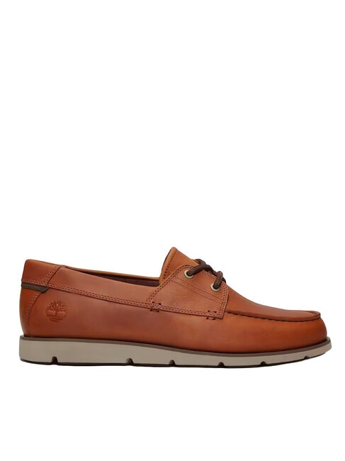 GRAFTON BAY Zapatos de vela de cuero grano completo de color naranja oscuro - Zapatos Hombre