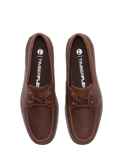 GRAFTON BAY Zapatos de vela de cuero grano completo marr&oacute;n medio - Zapatos Hombre