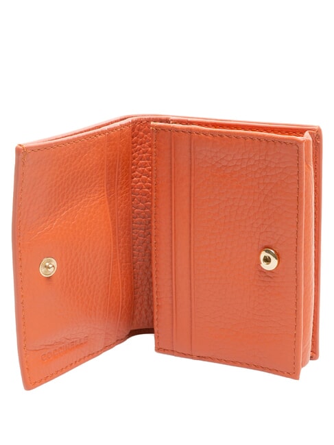 METALLIC SOFT Cartera peque&ntilde;a de piel rojo granadina - Carteras Mujer