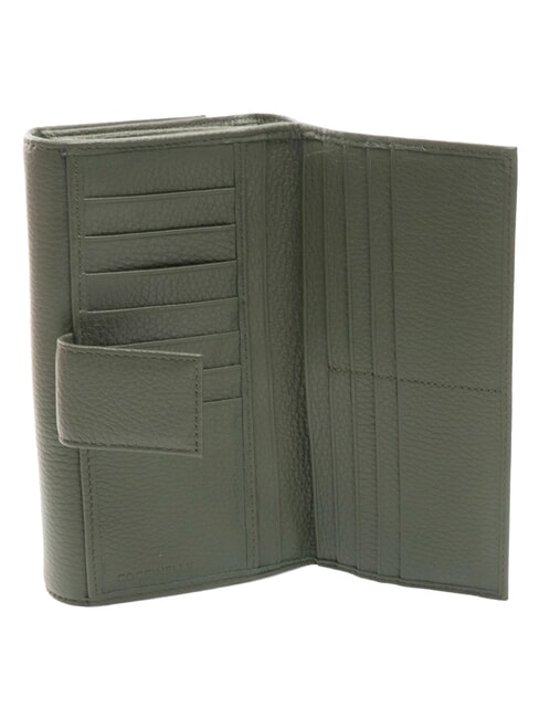 METALLIC SOFT Cartera grande de piel algas - Carteras Mujer