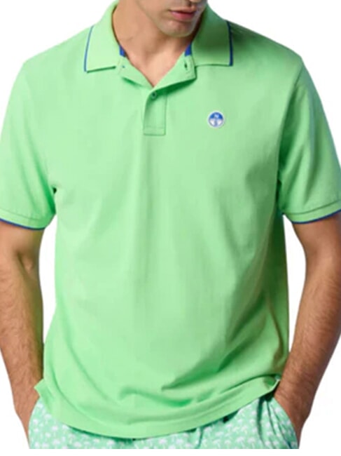COLLAR STRIPED Polo de manga corta de algod&oacute;n verde verano - camisa polo
