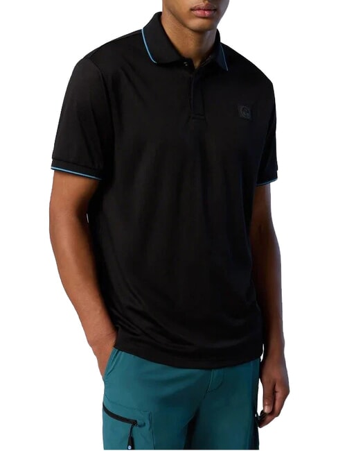 NORTH TECH Polo casual de manga corta negro - camisa polo