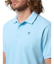 NORTH SAILS COLLAR STRIPED Polo de manga corta de algod&oacute;n azul suave - camisa polo - 4
