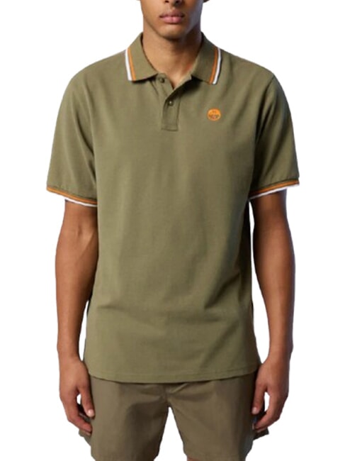 CORE Polo de algod&oacute;n de manga corta verde oscuro - camisa polo