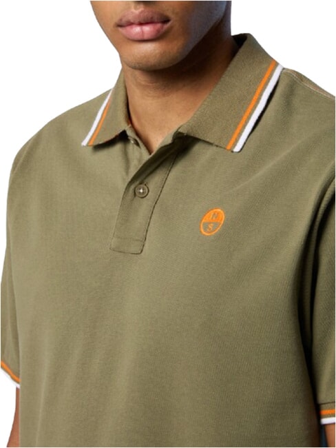 CORE Polo de algod&oacute;n de manga corta verde oscuro - camisa polo