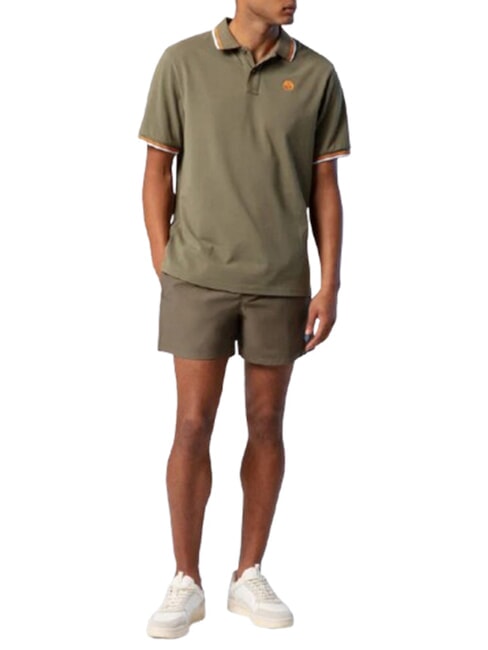 CORE Polo de algod&oacute;n de manga corta verde oscuro - camisa polo