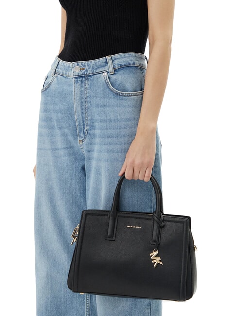 LAILA Bolso de piel con bandolera negro - Bolsos Mujer