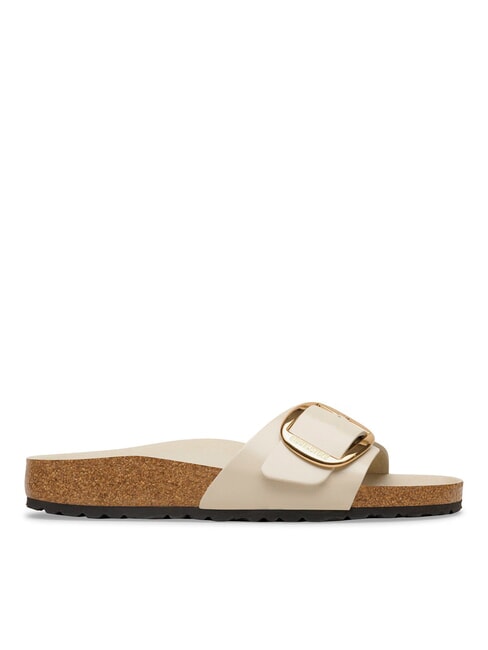 MADRID BIG BUCKLE sandalias de cuero ostra brillante - Zapatos Mujer