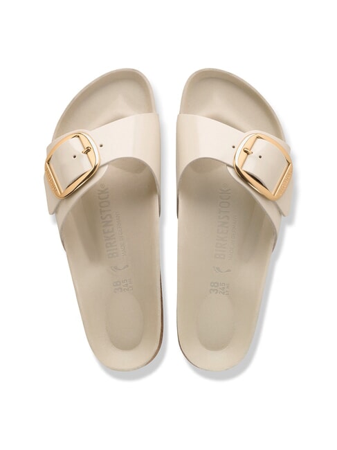 MADRID BIG BUCKLE sandalias de cuero ostra brillante - Zapatos Mujer