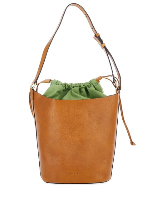 LUCE Bolso de cubo de cuero BROWN - Bolsos Mujer