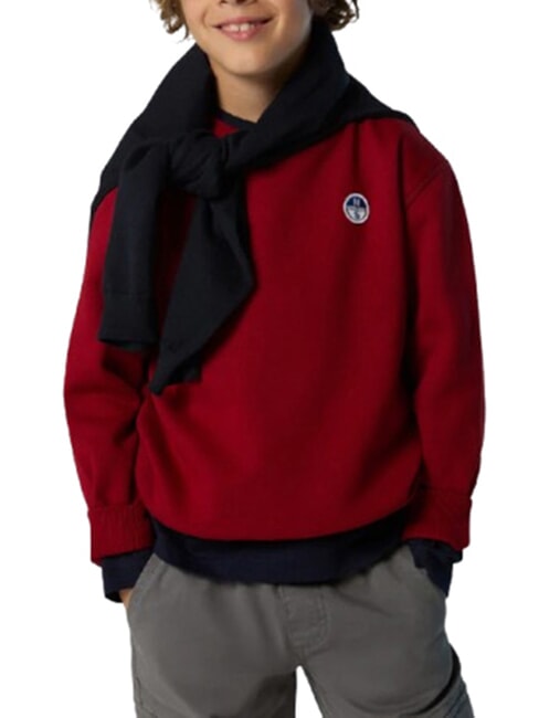 CORE Sudadera unisex de algod&oacute;n org&aacute;nico dalia roja - Su&eacute;teres para ni&ntilde;os