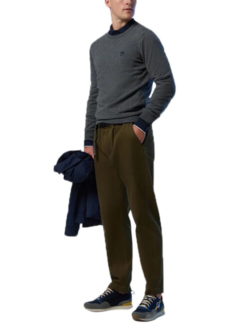 N|S Su&eacute;ter de cuello redondo mezcla gris medio - Su&eacute;teres de los hombres