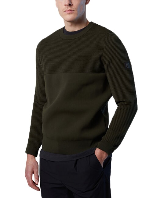 KNITTED Su&eacute;ter de cuello redondo verde bosque - Su&eacute;teres de los hombres