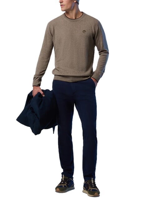 N|S Su&eacute;ter de cuello redondo mezcla de nueces - Su&eacute;teres de los hombres