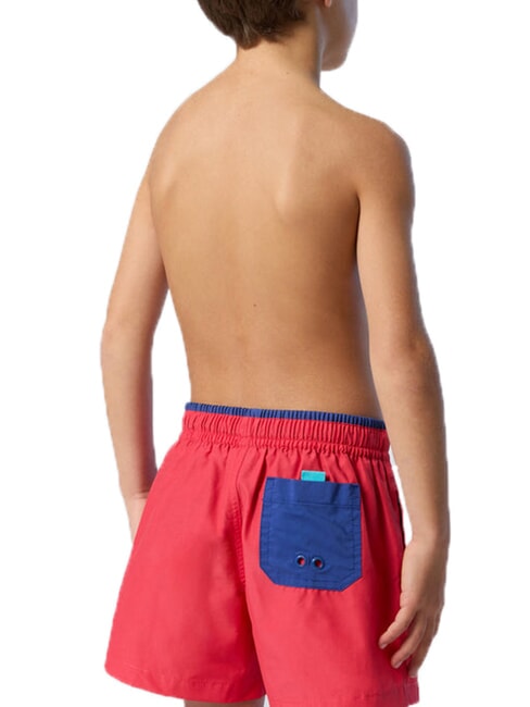 BASIC Calzoncillos tipo b&oacute;xer de playa estilo voleibol rojo psic&oacute;pata - Trajes de ba&ntilde;o para ni&ntilde;os
