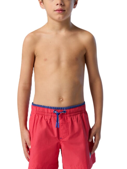 BASIC Calzoncillos tipo b&oacute;xer de playa estilo voleibol rojo psic&oacute;pata - Trajes de ba&ntilde;o para ni&ntilde;os