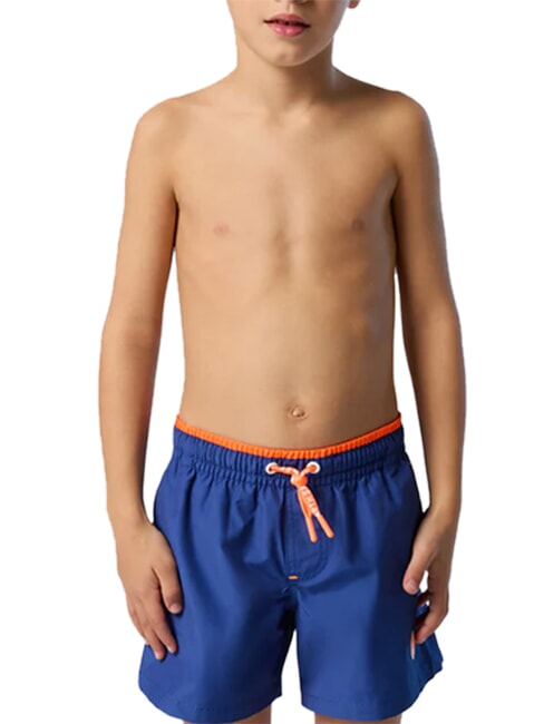 BASIC Calzoncillos tipo b&oacute;xer de playa estilo voleibol azul el&eacute;ctrico - Trajes de ba&ntilde;o para ni&ntilde;os
