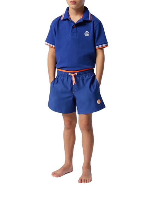 BASIC Calzoncillos tipo b&oacute;xer de playa estilo voleibol azul el&eacute;ctrico - Trajes de ba&ntilde;o para ni&ntilde;os