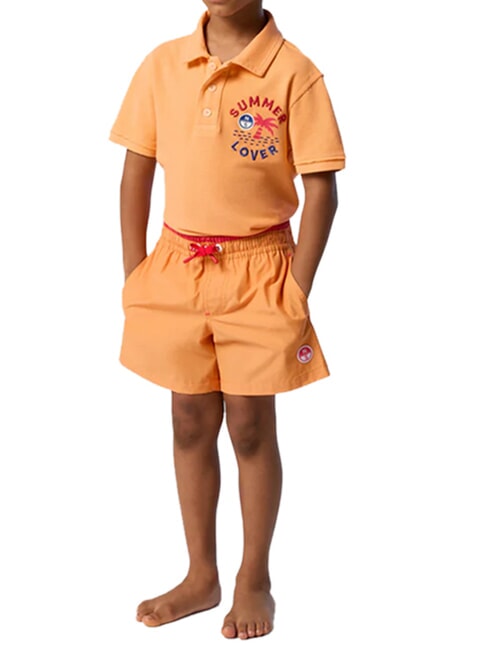 BASIC Calzoncillos tipo b&oacute;xer de playa estilo voleibol naranja claro - Trajes de ba&ntilde;o para ni&ntilde;os