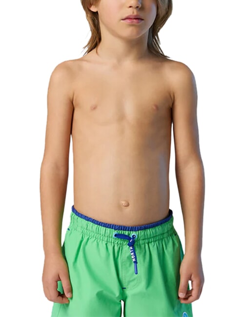 BASIC Calzoncillos tipo b&oacute;xer de playa estilo voleibol verde verano - Trajes de ba&ntilde;o para ni&ntilde;os
