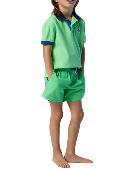 BASIC Calzoncillos tipo b&oacute;xer de playa estilo voleibol verde verano - Trajes de ba&ntilde;o para ni&ntilde;os