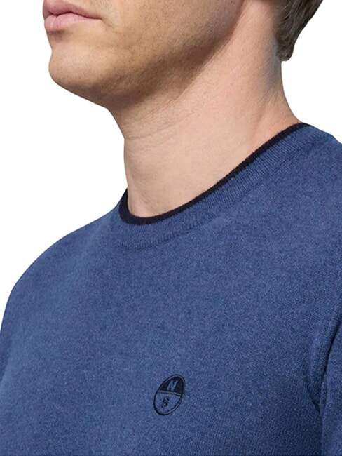 N|S Su&eacute;ter de cuello redondo Azul chino jaspeado - Su&eacute;teres de los hombres