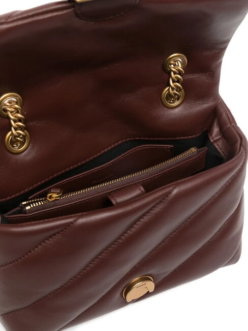 MINI LOVE BAG Bolsa de napa vino borgo&ntilde;a-oro antiguo - Bolsos Mujer