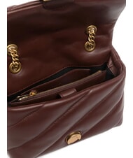 PINKO MINI LOVE BAG Bolsa de napa vino borgo&ntilde;a-oro antiguo - Bolsos Mujer - 4