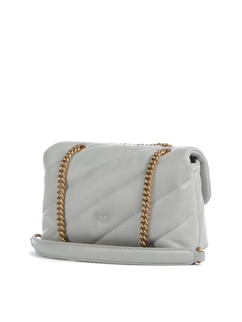 MINI LOVE BAG Bolsa de napa gris perla-oro antiguo - Bolsos Mujer