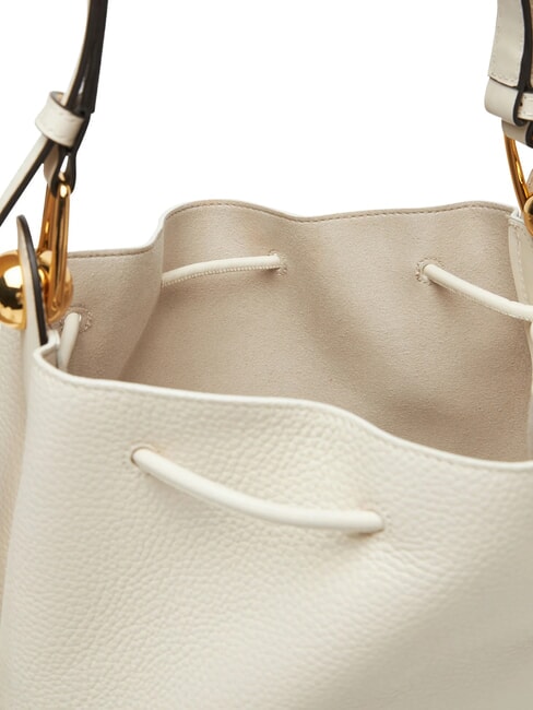 SFERA Bolso de cubo de cuero CREMA - Bolsos Mujer