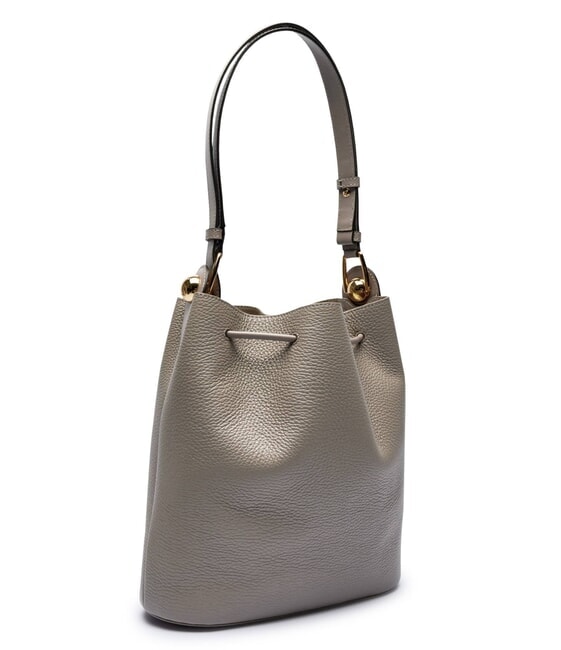 CAMPIONARIO - SFERA Bolso de cubo de cuero estuco gris - Bolsos Mujer