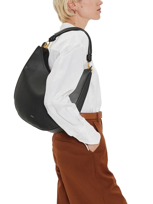 CAMPIONARIO - SFERA Bolso de hombro tipo hobo negro - Bolsos Mujer