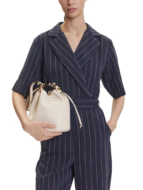 CAMPIONARIO - SFERA  Mini bolso de cuero tipo cubo CREMA - Bolsos Mujer