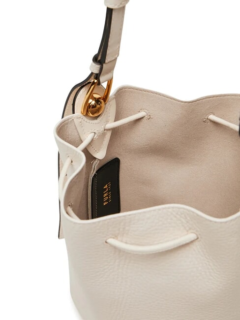 CAMPIONARIO - SFERA  Mini bolso de cuero tipo cubo CREMA - Bolsos Mujer