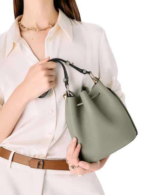 SFERA  Mini bolso de cuero tipo cubo agaveb - Bolsos Mujer