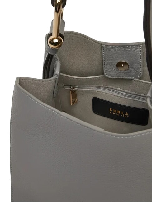 CAMPIONARIO - NUVOLA  Mini bolso de cuero ceniza - Bolsos Mujer