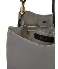 FURLA NUVOLA  Mini bolso de cuero ceniza - Bolsos Mujer - 5
