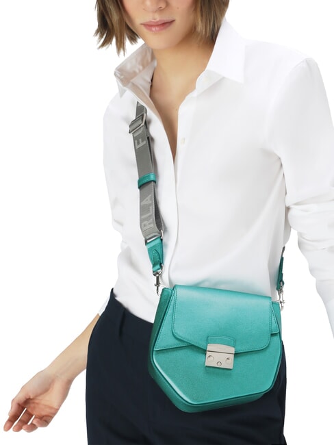 METROPOLIS Bolso de hombro de piel c&eacute;firo + plata clara - Bolsos Mujer