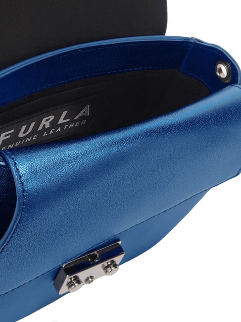 METROPOLIS Bolso de hombro de piel azul cobalto + plata clara - Bolsos Mujer