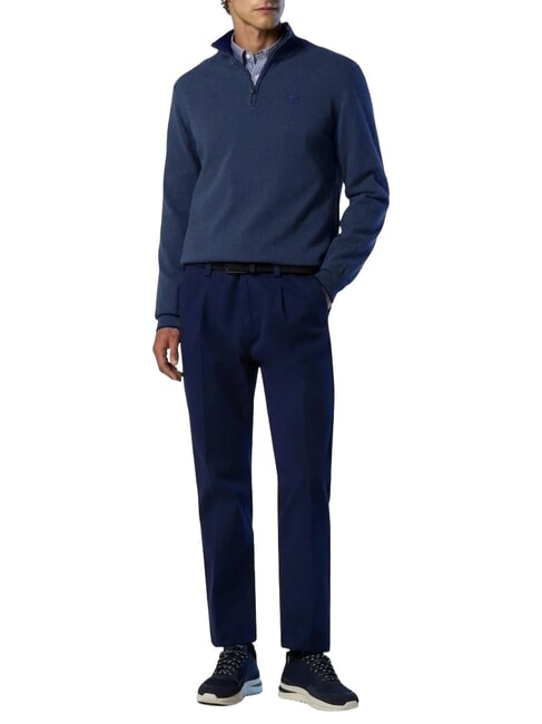 CORE Su&eacute;ter con media cremallera Azul chino jaspeado - Su&eacute;teres de los hombres