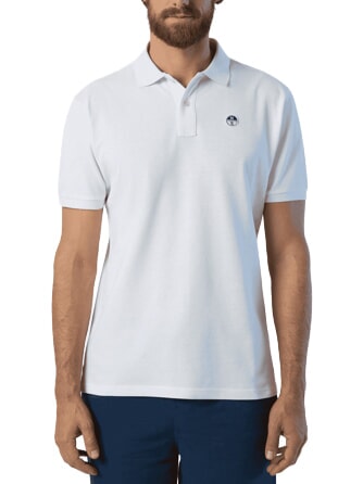 BASIC Polo de manga corta de algod&oacute;n blanco - camisa polo