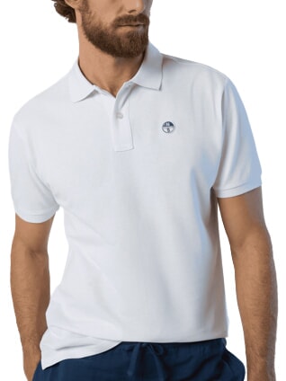BASIC Polo de manga corta de algod&oacute;n blanco - camisa polo