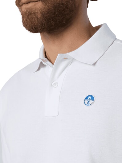 BASIC Polo de manga corta de algod&oacute;n blanco - camisa polo