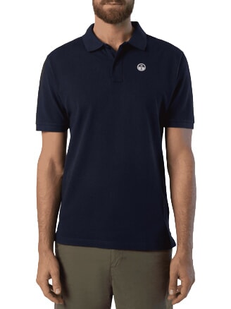 COLLAR STRIPED Polo de manga corta de algod&oacute;n Azul marino - camisa polo